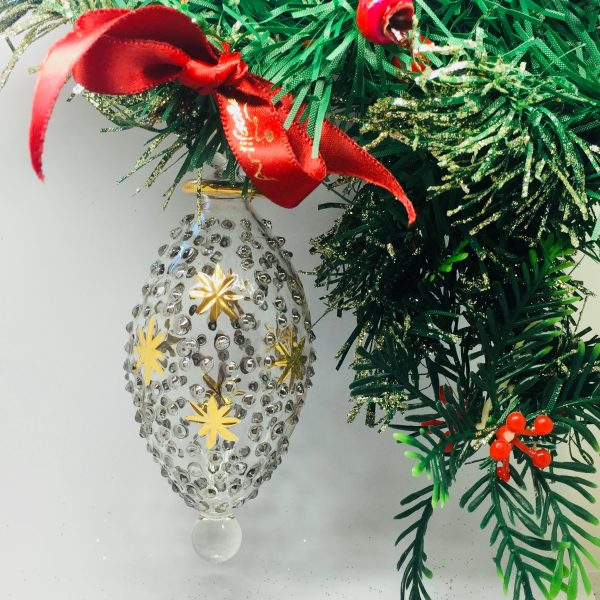Contrast Star Dot Oblong Ornament (S,M,L) ~  Gold/Silver - Image 2