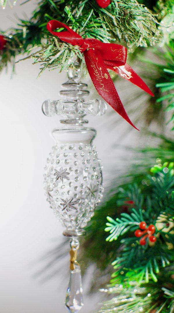 Star Dot Crystal Ornament  (L) ~ Silver