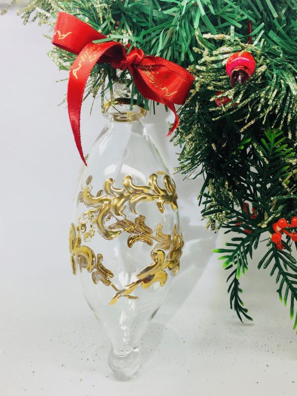 Raised Garland Oblong Ornament ~ Gold