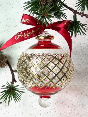 Wide Lattice Dot Ornament (XS,S,M,L) ~  Red