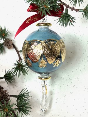 Victorian Etched Star Crystal (S,M,L) ~ Blue