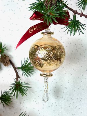 Victorian Etched Star Crystal (M) ~ Yellow