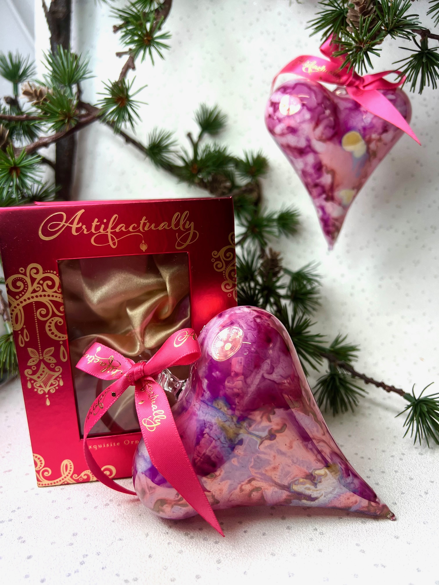 Marbled Heart (L) - Pink - Image 4