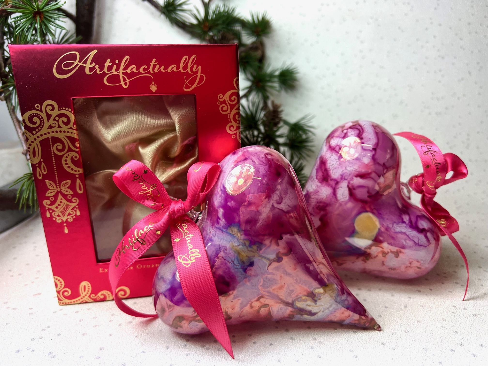 Marbled Heart (L) - Pink - Image 3