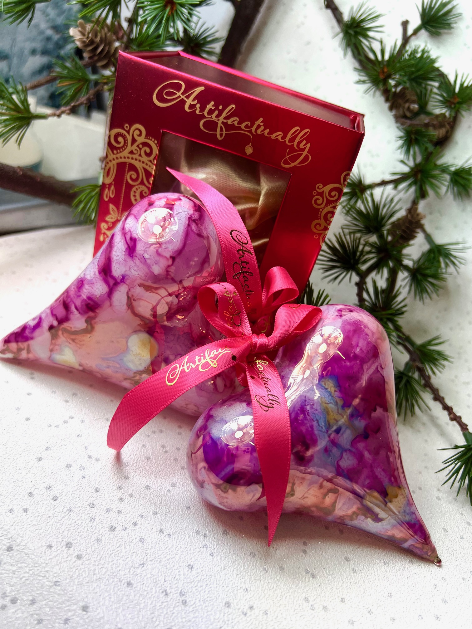 Marbled Heart (L) - Pink - Image 2