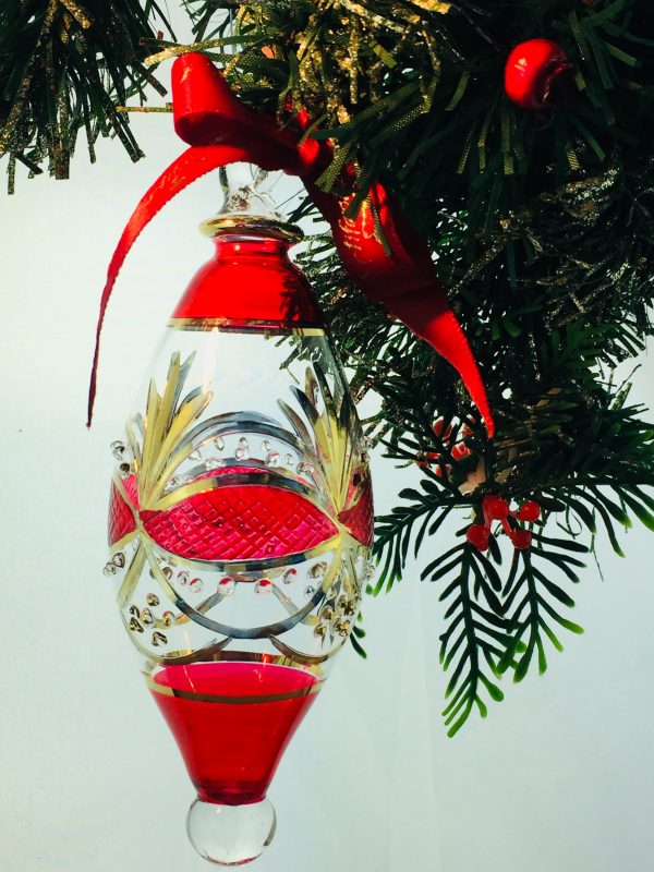 Victorian Raised Oblong Ornament (S) ~ Red - Image 3