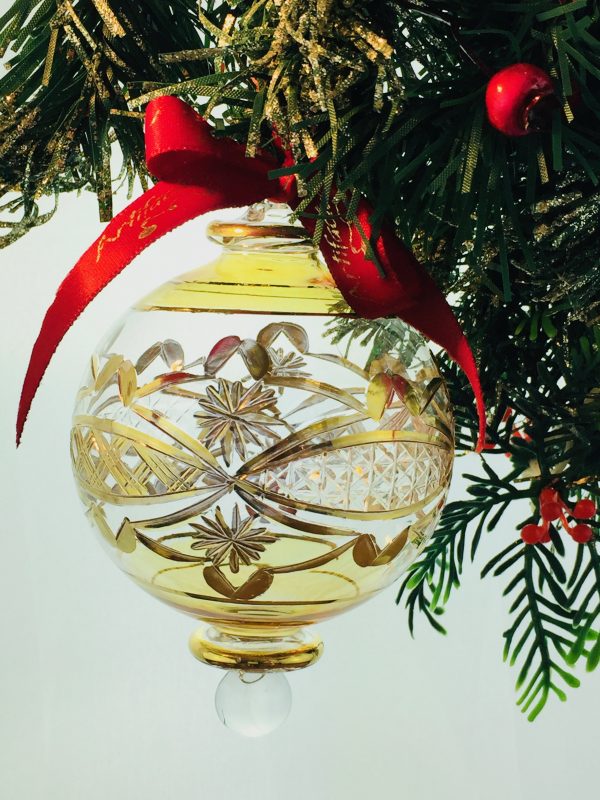 Victorian Etched Classic Ornament (M) ~ Yellow