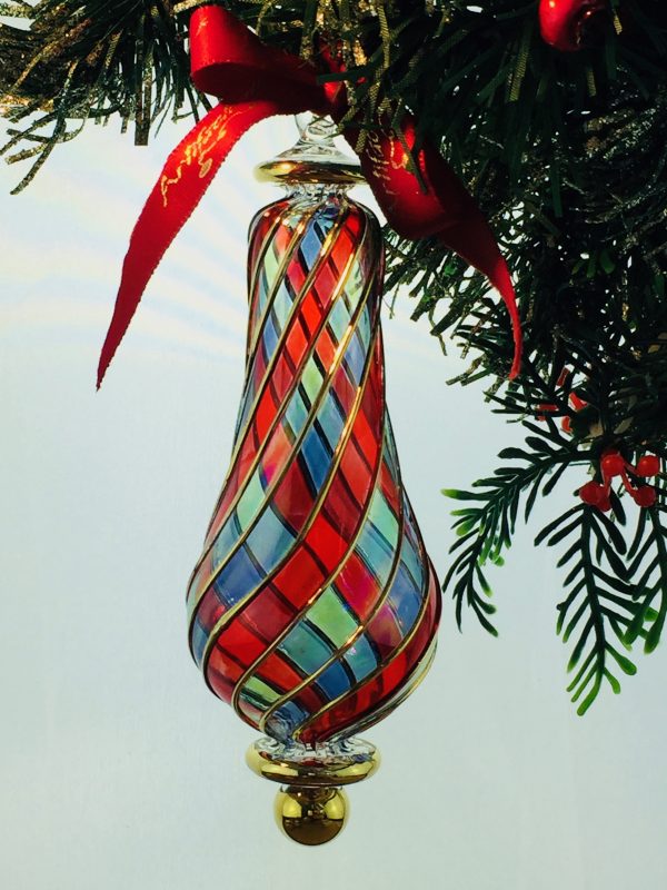 Triple Stripe Drop Ornament (M) ~  Multi