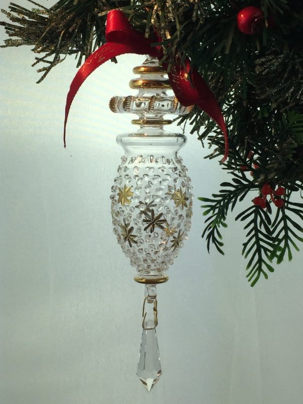Star Dot Crystal Ornament (L) ~ Gold