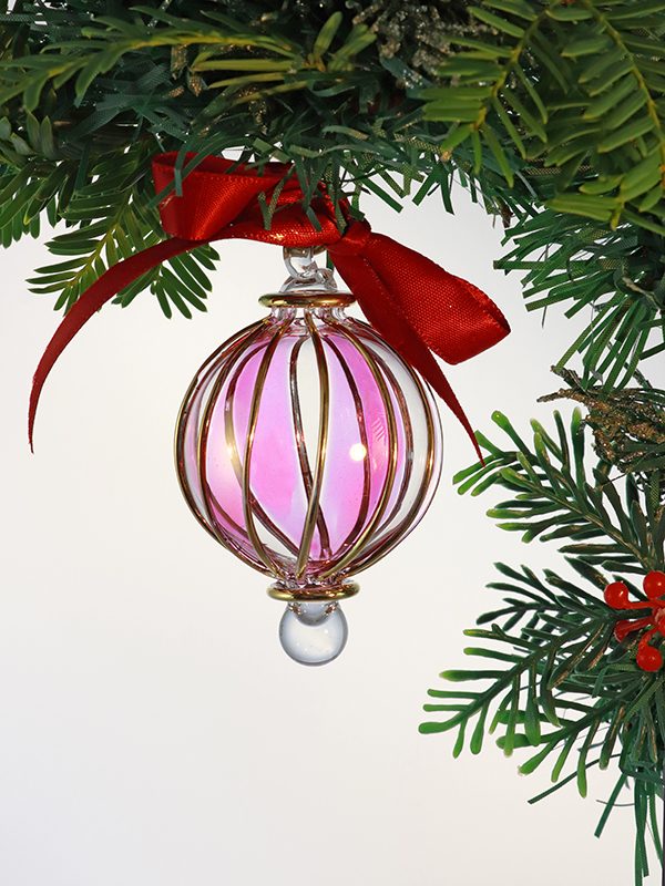 Vertical Stripe Ornament (XS) ~ Pink