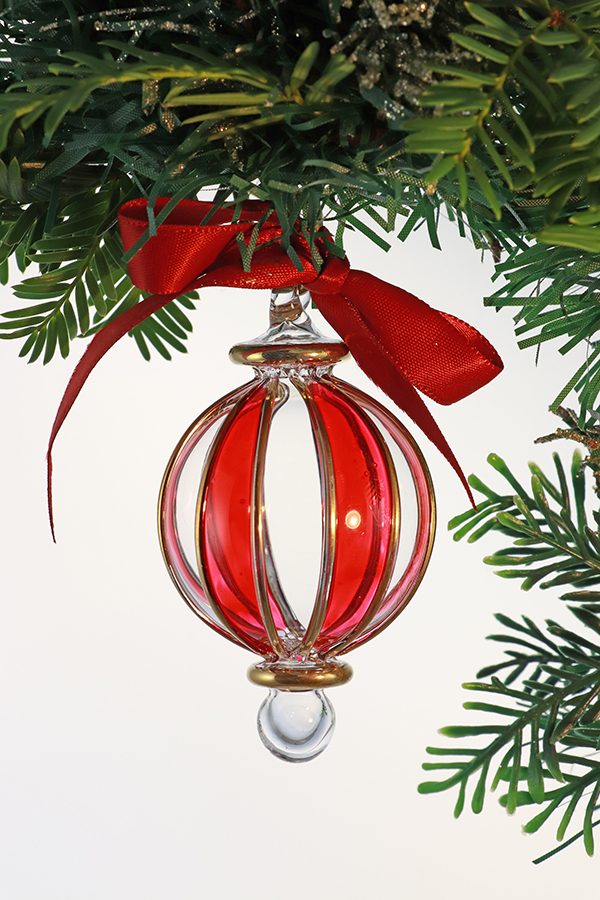 Vertical Stripe Ornament (XS) ~  Red