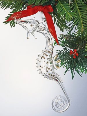 Seahorse - Large Clear/Gold