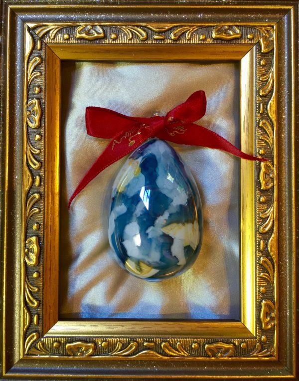 Marble Egg Ornament (M) ~ Blue - Image 3