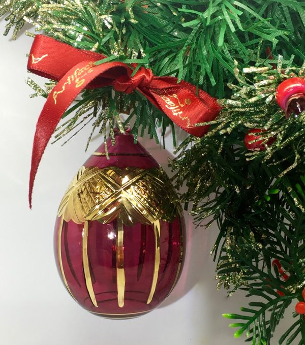 Regal Egg Ornament (S) ~ Red