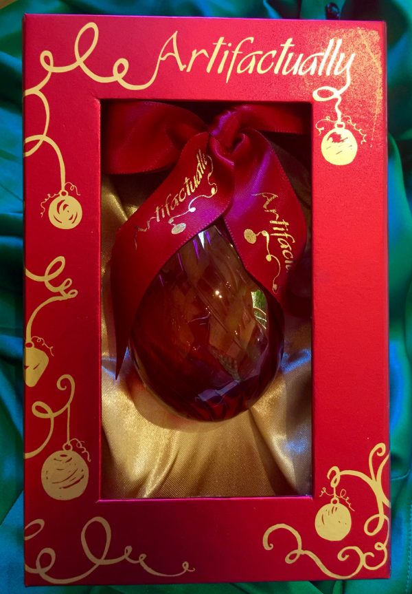 Swirl Diagonal Egg Ornament (M) ~ Red - Image 2