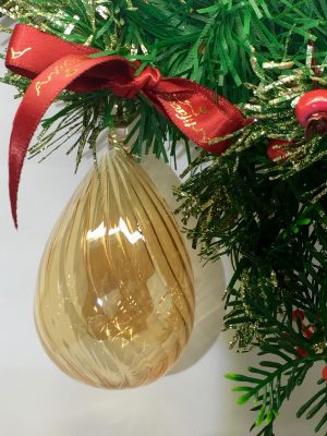 Swirl Diagonal Egg Ornament (M) ~ Yellow