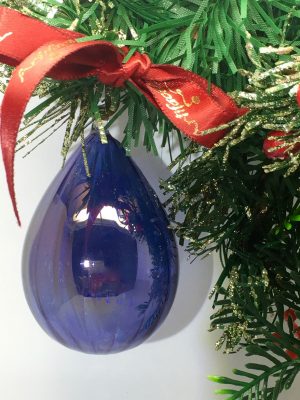 Swirl Straight Egg Ornament - Blue