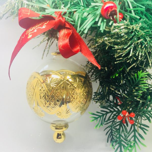 Victorian Etch Star Ornament (L) ~ Gold