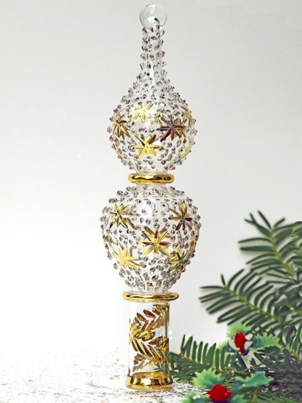 Tree Topper Contrast Star Dot (M 20cm) ~ Gold/Silver