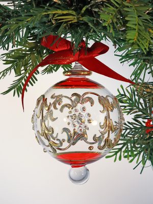 Raised Ring Garland Ornament (M,L) ~  Red