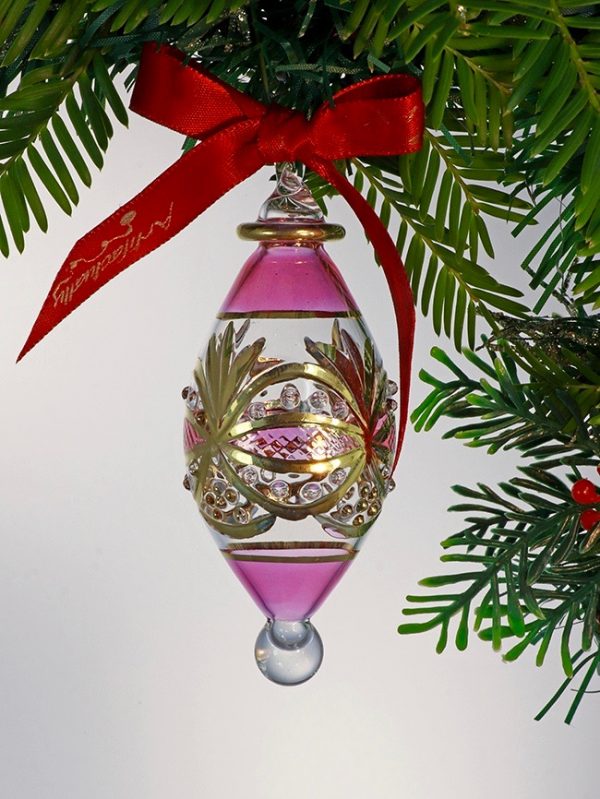 Victorian Raised Oblong Ornament (M,L) ~ Pink