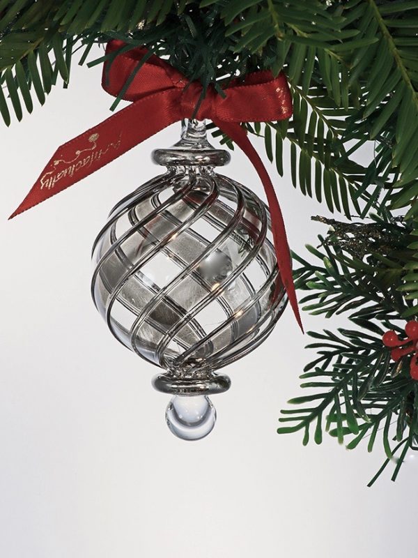 Candy Stripe Ornament (L) ~ Silver