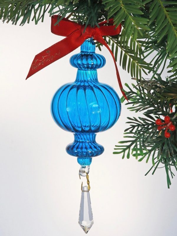 Swirl Crystal Bauble (M) ~ Turquoise Blue