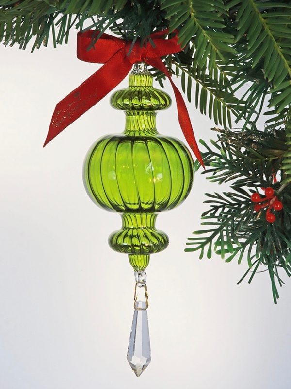 Swirl Crystal Bauble (M) ~Olive Green