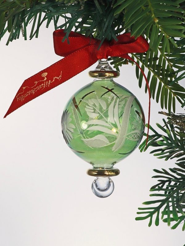 Floral Etched Ornament (S) ~ Green
