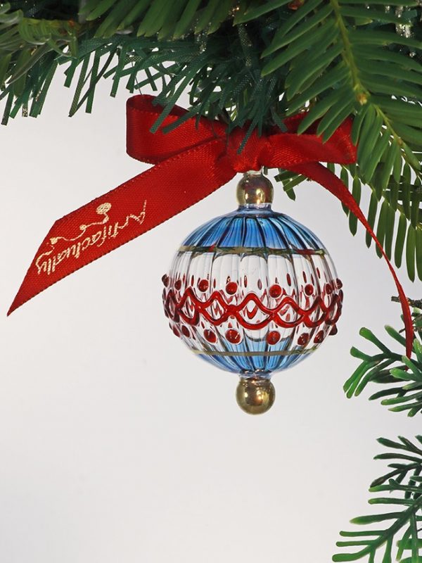 Red Lace Ornament (M) ~ Blue