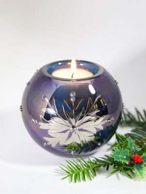 Candle Snowflake Dot - Blue/Silver