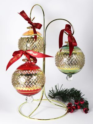 3 Arm Ornament Stand (Large - 11") ~ Brass