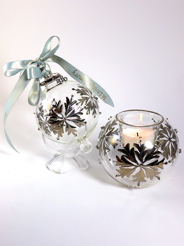 In Loving Memory Ornament/Candle Set Silver Artifactually