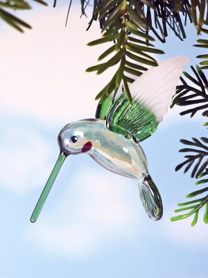 Hummingbird Crystal (M) ~ Green/White