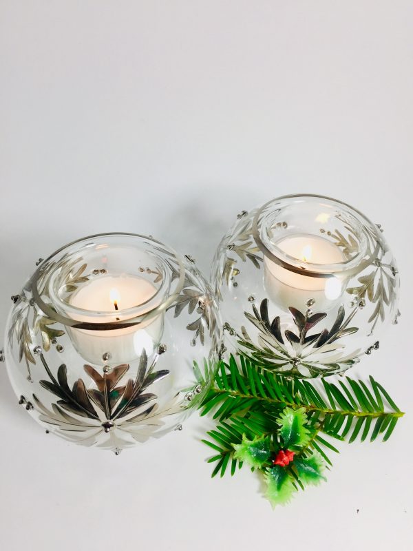 Candle Snowflake Dot - Clear/Silver (Pair) - Image 3