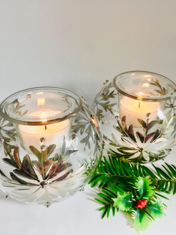 Candle Snowflake Dot - Clear/Silver (Pair) - Image 2