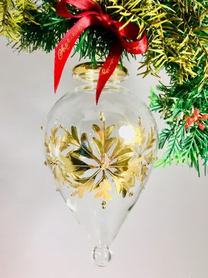 Snowflake Dot Ornament (XL) ~  Gold Cone