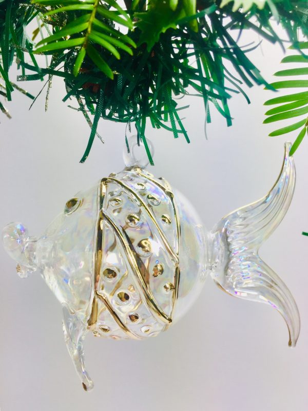 Fish Puffer  - Clear/Gold