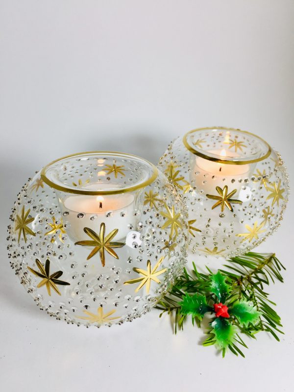 Candle Star Dot - Gold/Silver (Pair)