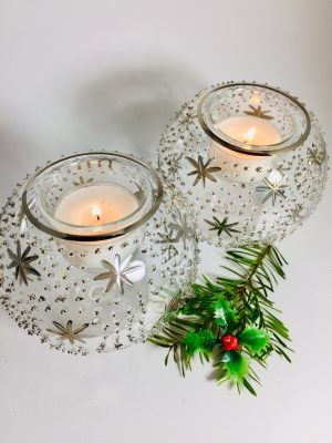 Candle Star Dot - Silver (Pair)