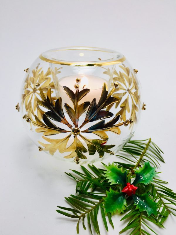 Candle Snowflake Dot - Clear/Gold (Pair) - Image 3