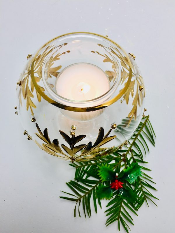 Candle Snowflake Dot - Clear/Gold (Pair) - Image 2
