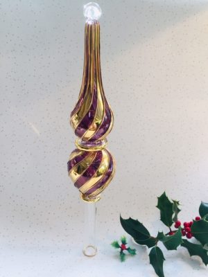 Tree Topper Candy Stripe (L- 35cm) ~ Purple