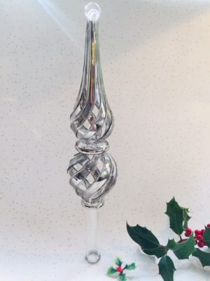 Tree Topper Candy Stripe (L-35cm) ~ Silver