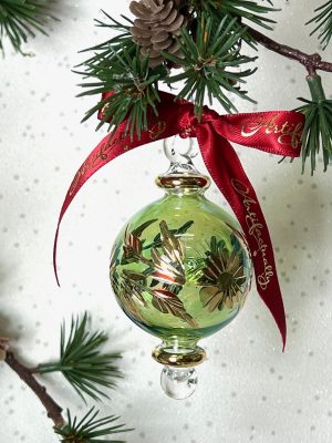 Daisy Etch Bauble (S,M,L) ~ Green