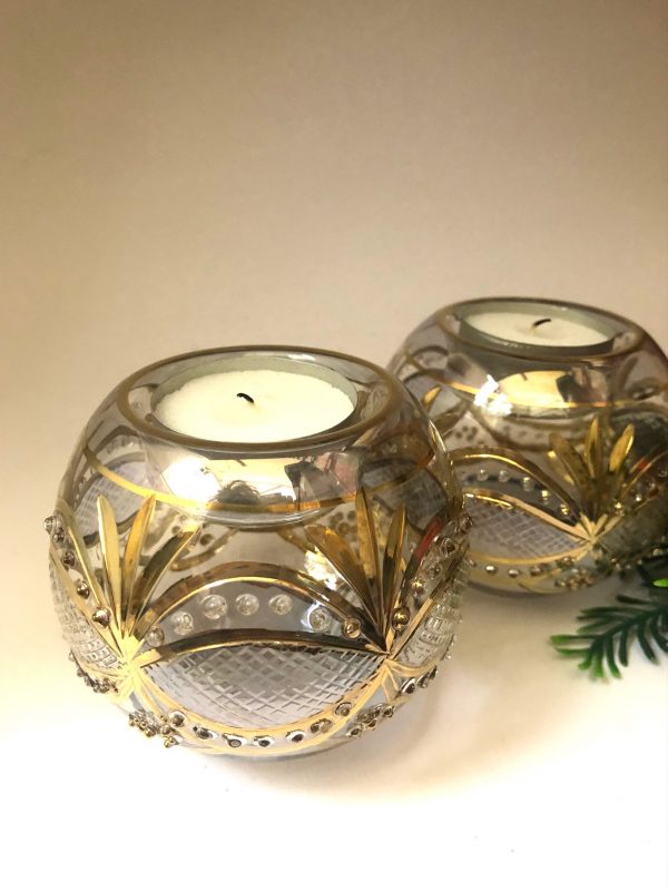 Candle Raised Garland - Ice Blue (Pair)