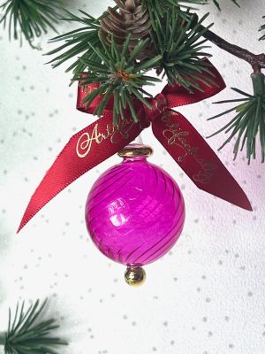 Swirl Ball Ornament (XS) ~  Bright Pink