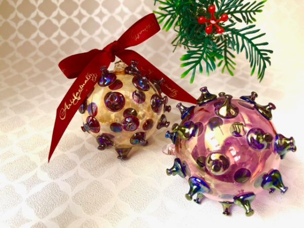 Covid Bauble - Pink/Purple - Image 4