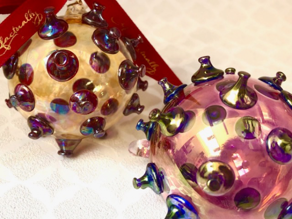 Covid Bauble - Pink/Purple - Image 3