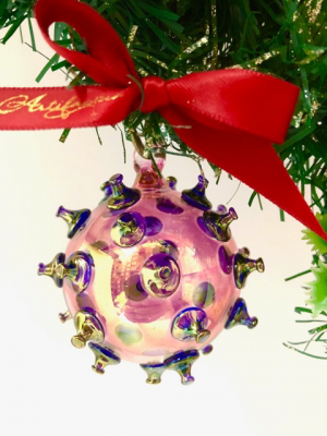 Covid Bauble - Pink/Purple